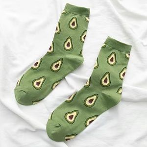 Urban Outfitters Avocado Print Green Crew Socks Unisex Mens Women’s Teen NEW